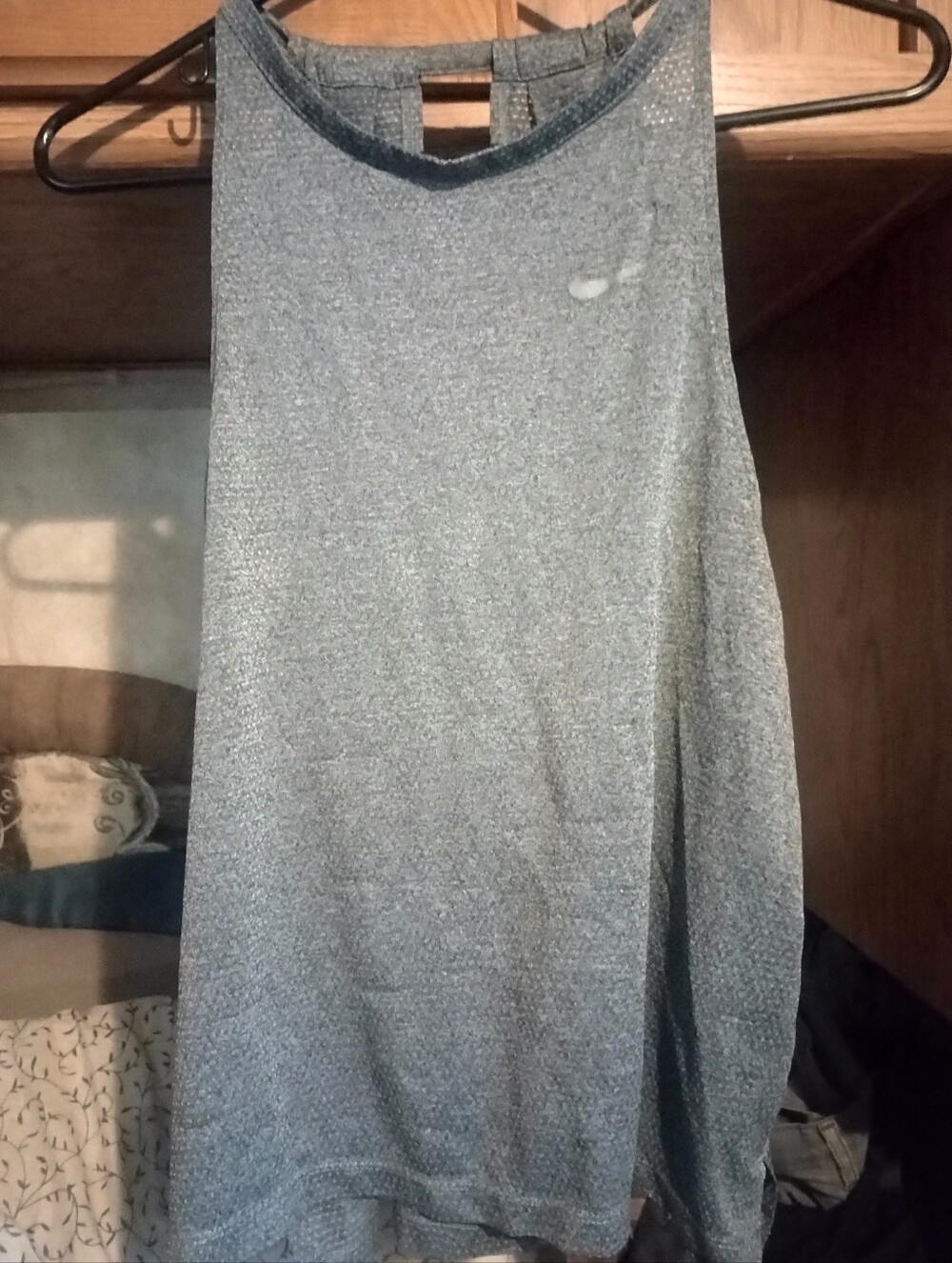 Nike Women's Heathered Gray Athletic Tank Top